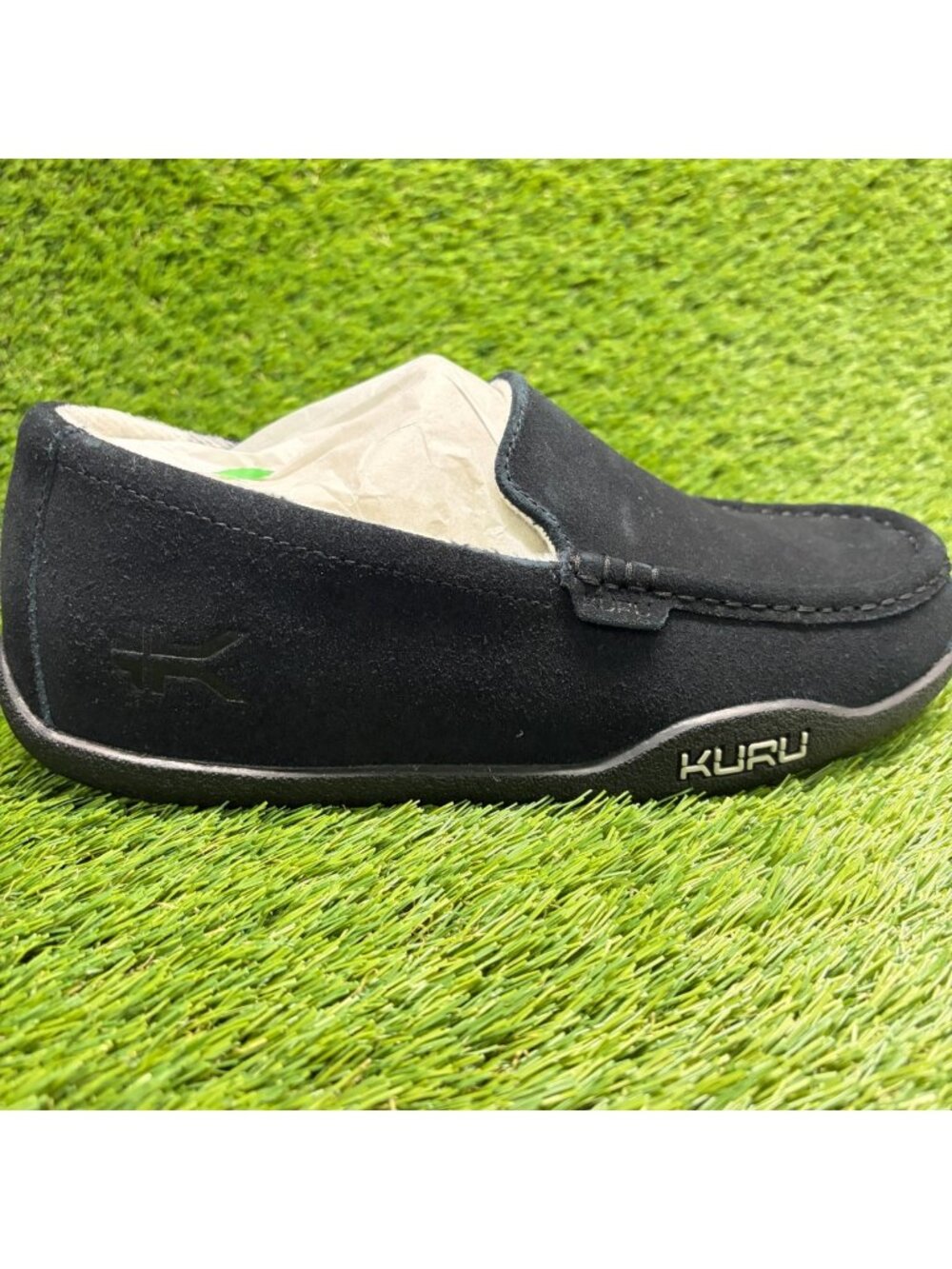 Kuru Loft Mens Size 9 Triple Black Casual Walking Suede Moccasin Slippers Shoes